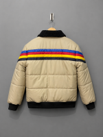 Retro Rainbow Striped Puffer Jacket - Image 2